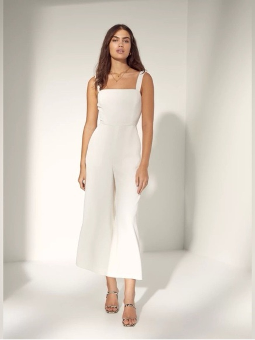 Wilfred Cream Square-Neck Wide-Leg Jumpsuit